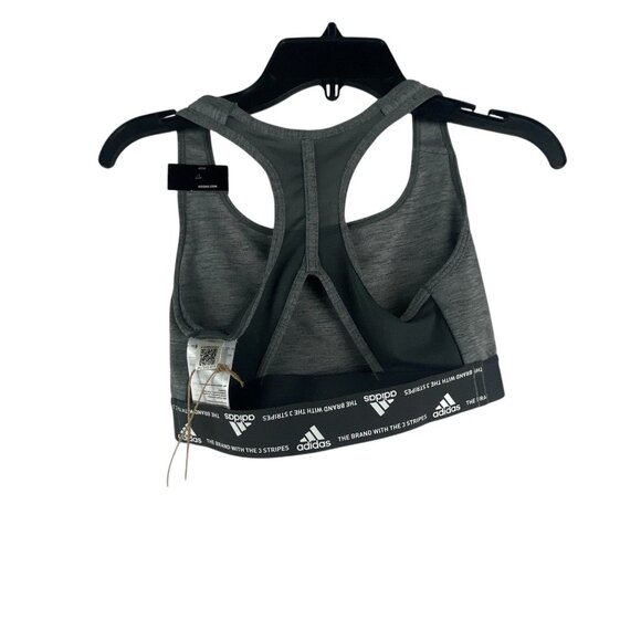 Adidas NWT Women's Power Medium Support Training Sports Bra XS A-C Gray Heather - Picture 3 of 7